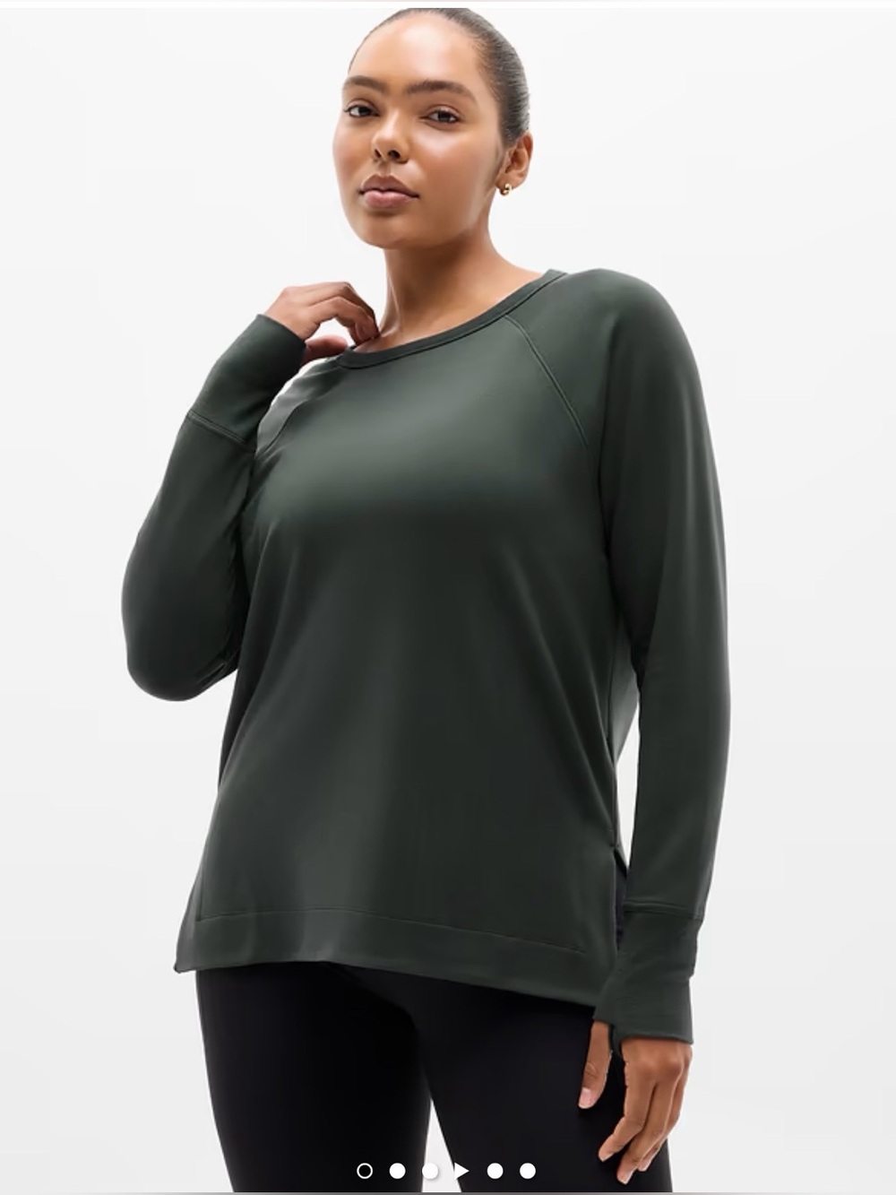 Athleta Coaster Luxe Recover Crewneck Sweatshirt Size Medium Color Elm NWT